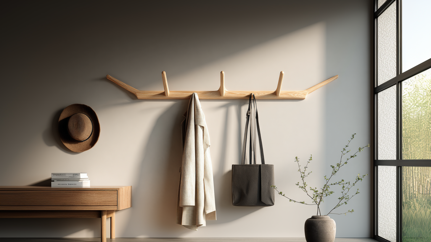 Porte-manteau mural en bois design scandinave