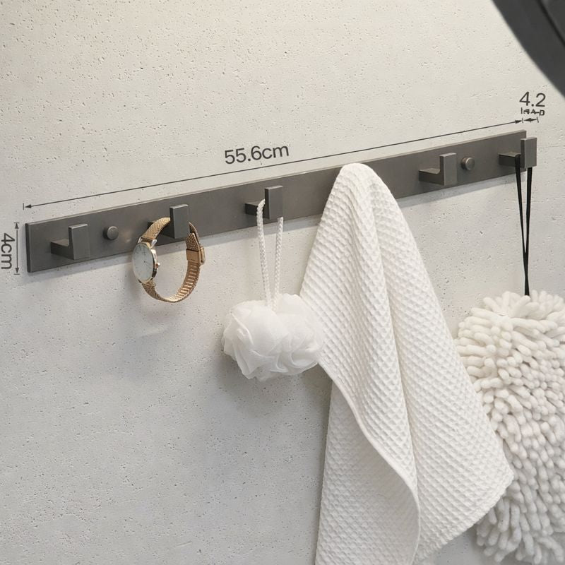 Porte manteau mural salle de bain gris