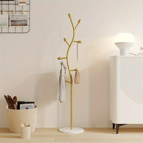 Porte-manteau arbre sur pied doré tendance
