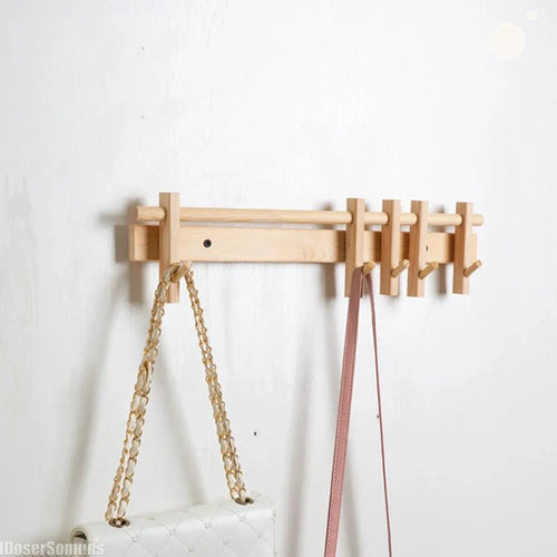 Porte-manteau bois mural crochets modulable