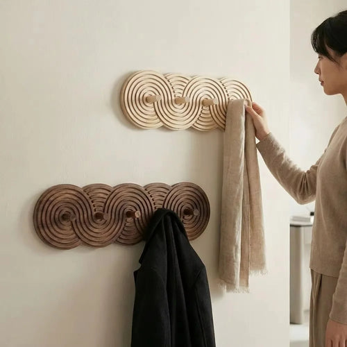 Porte-manteau mural bambou naturel