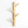 Porte-manteau mural vertical en bois clair 4 crochets