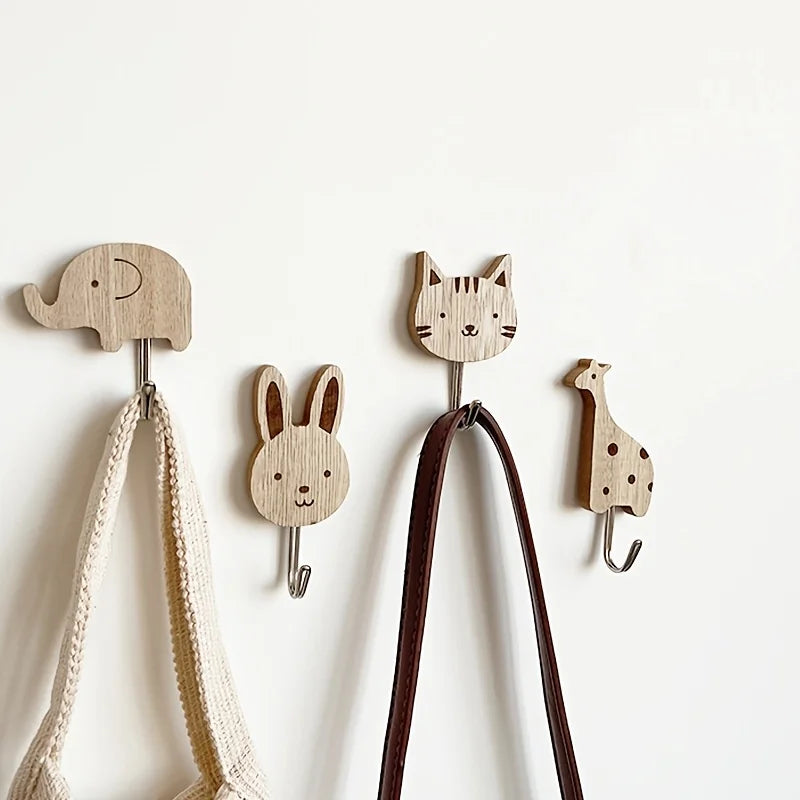 Porte manteau animaux bois