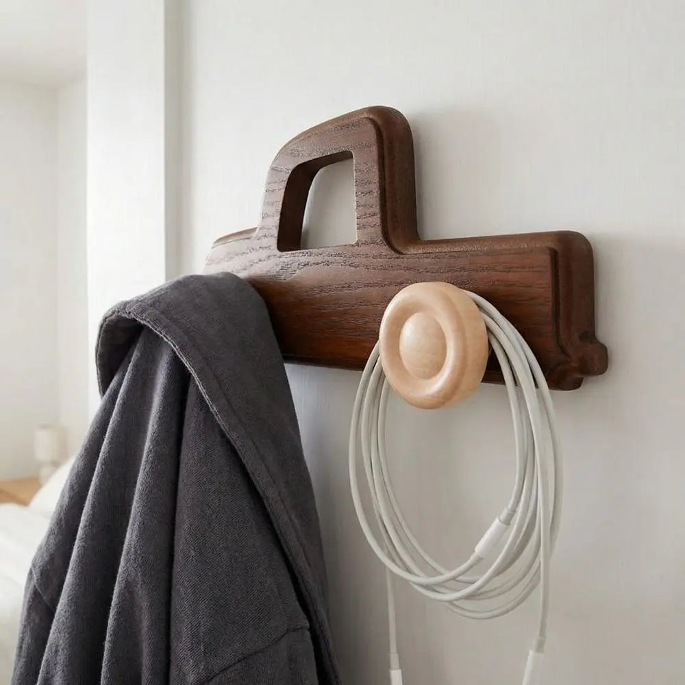 Porte manteau enfant en bois voiture