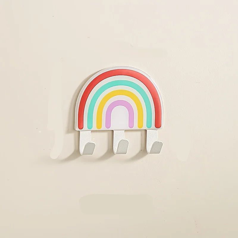 Porte manteau mural bébé arc-en-ciel