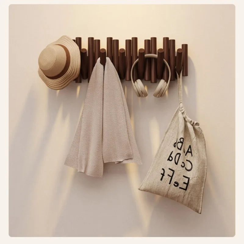 Porte manteau mural bois foncé