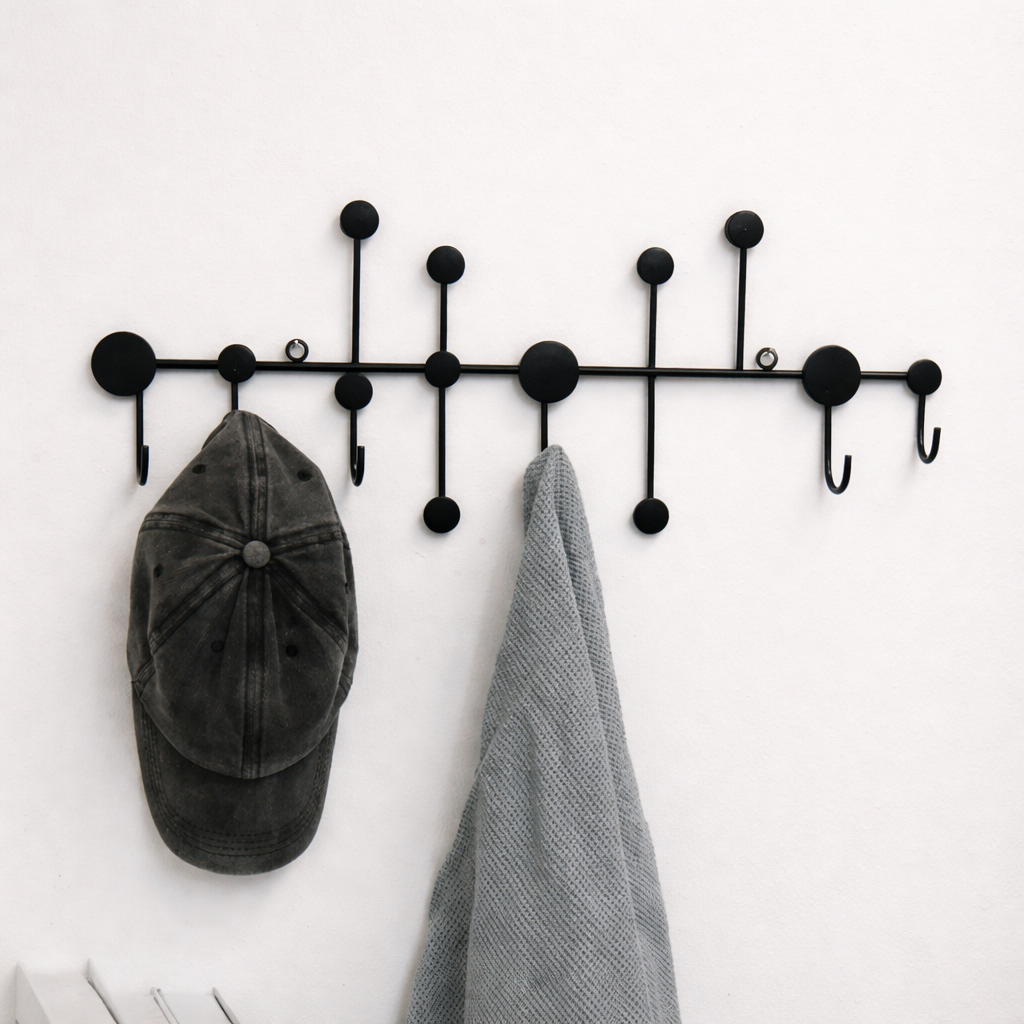 Porte manteau mural noir2