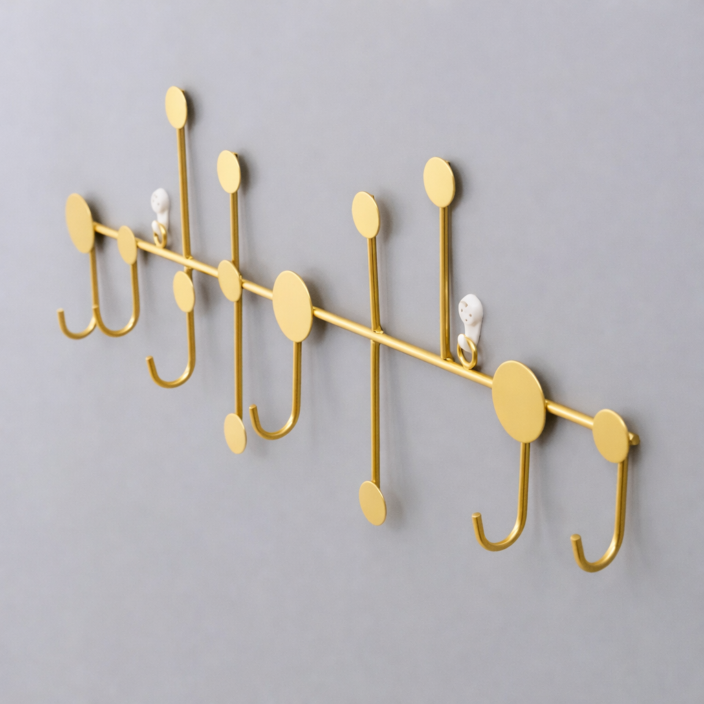 Porte manteau mural or