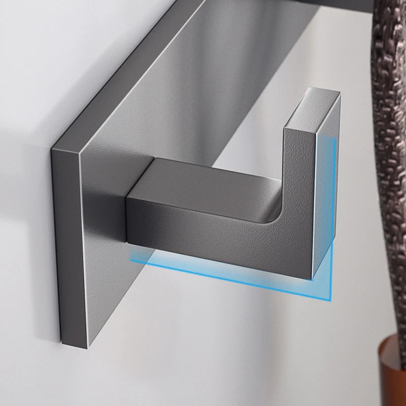 Porte manteau mural salle de bain gris