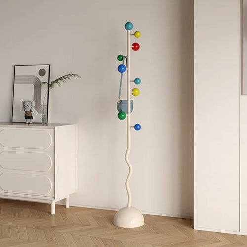 Porte-manteau vintage année 70 blanc et multicolore